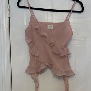 Aritzia Blush Ruffle Camisole